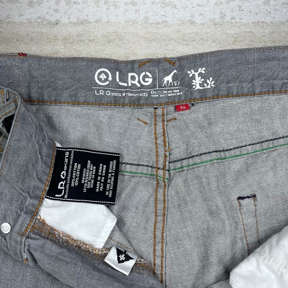 Vintage Y2K LRG Skater Wide Leg Jeans 42x34 Baggy Smoke Grey Wash Denim Rap - Picture 5 of 5